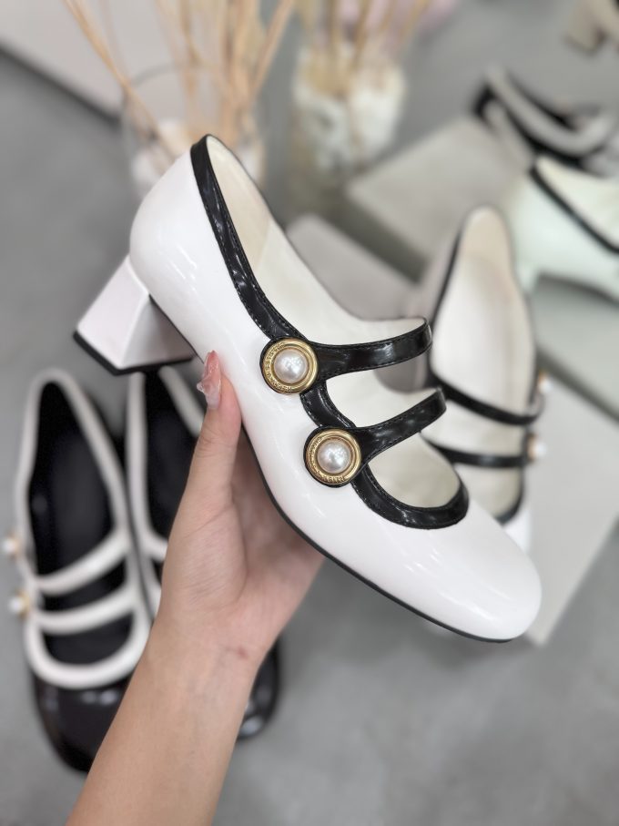 Giày búp bê CNK quai ngang cao gót 5cm - Hình ảnh 4