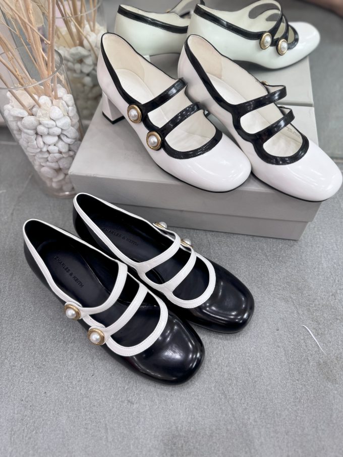 Giày búp bê CNK quai ngang cao gót 5cm - Hình ảnh 2