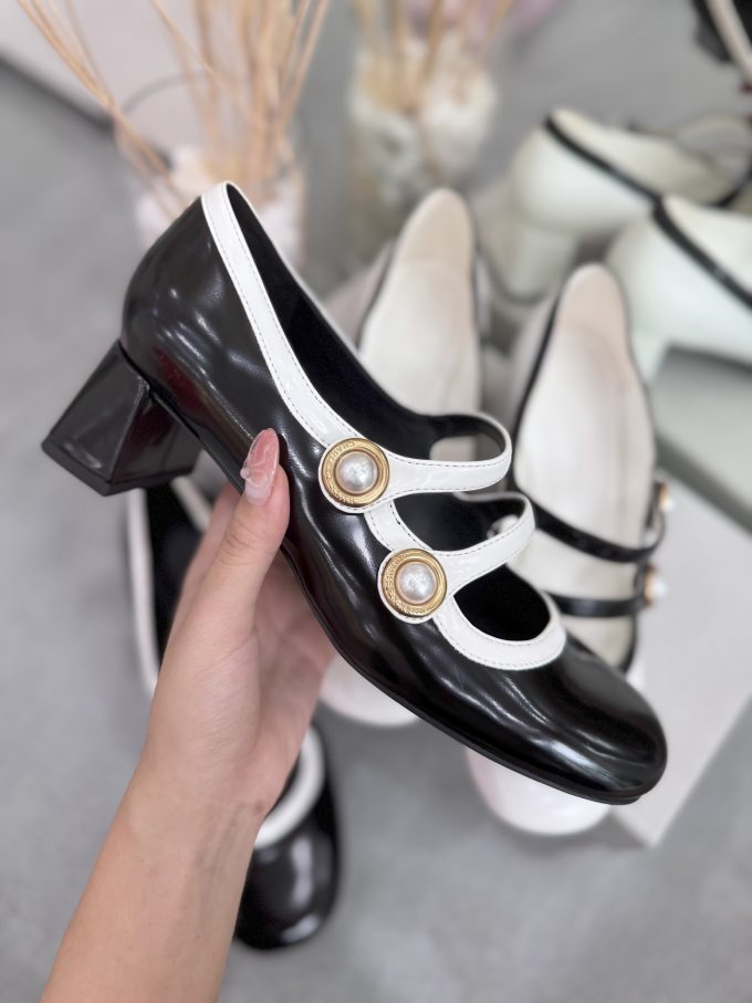 Giày búp bê CNK quai ngang cao gót 5cm - Hình ảnh 5